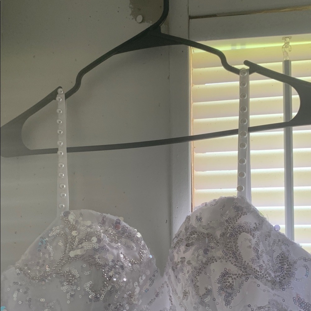 White Sequin Embellished Dress